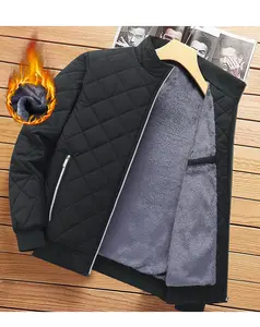 Men's Winter Stand Collar Thickened Full Zip Jacket, Warm Lining, Casual Men's Outerwear, Ideal Gift for Cold Weather & Everyday Wear, Skiing, Walking, Riding, Men's Cotton Jacket