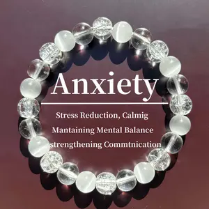 Anxiety Bracelet Reduction Calming Maintaining Menta Balace Healing Crystal Bead Gorgeous Beads Stone Gemstone Jewelry Energy Healing Love Girlfriend Boyfriend Souvenir Valentine Father Mother Anniversary New Year Christmas Halloween Birthday Gift