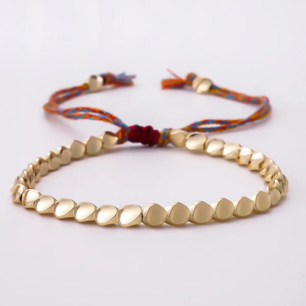 Handmade Tibetan Copper Beaded Bracelet - Buddhist Monks-Inspired Luck, Wealth & Energy Healing Adjustable Spiritual Jewelry, 6.2in-10in Dimensions, Gift for Younger & Elder Daily Wear, Anniversary