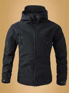 Men's Winter Outdoor Hooded Jacket with Multiple Pockets, Functional Style Perfect for Camping and Outdoor Adventures