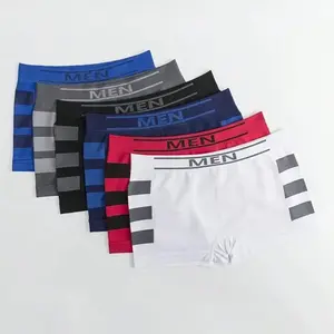 Men'sLetterPrintedBoxerBriefs(6pcs/Set,AssortedColors)(Sheet)