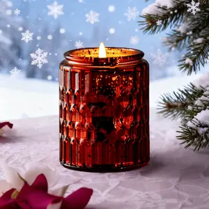 Exquisite Scented Candle Jar Gift  Candle with  Scent in Elegant Red Glass Jar,scented wax，for Festive Home Decor，Modern Scented Jar Candle - Smokeless Scented Candles Made With 100% Soy Wax Fine Fragrance Oils And Cotton Core Wicks Free