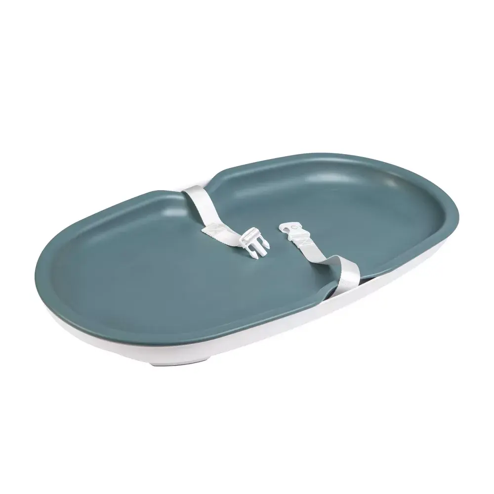 Ubbi Changing Pad, Modern Basket-Style Polyurethane Mat for Changing Diapers with a Non-Slip Removable Base and Safety Strap, Open Water, Nursery