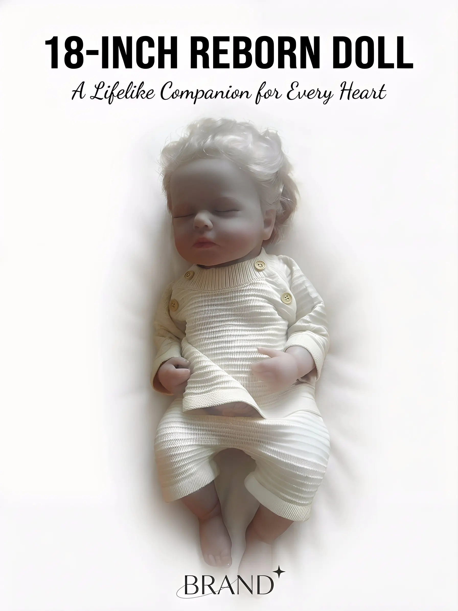 18-Inch Reborn Baby Boy Doll, Full Vinyl Washable Safe Toy for Kids 3+, Collectible Cute Lifelike Realistic Doll, Collectible Dolls, Cute Dolls