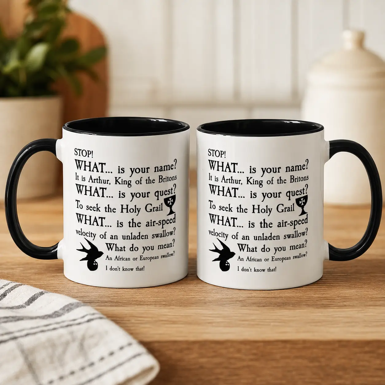 What Is Your Name? Funny Quote Mug, Monty Python and the Holy Grail 1975 Movie 11 oz 9 oz Coffee Cup, Funny Aesthetic Gift