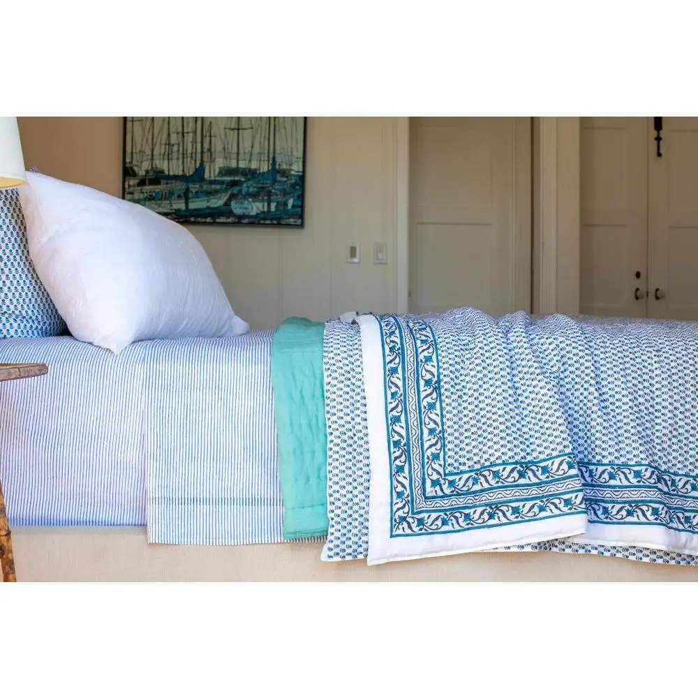 {Kerry Cassill} Hand Block Printed Cotton Quilt :: Tiny Booti :: King