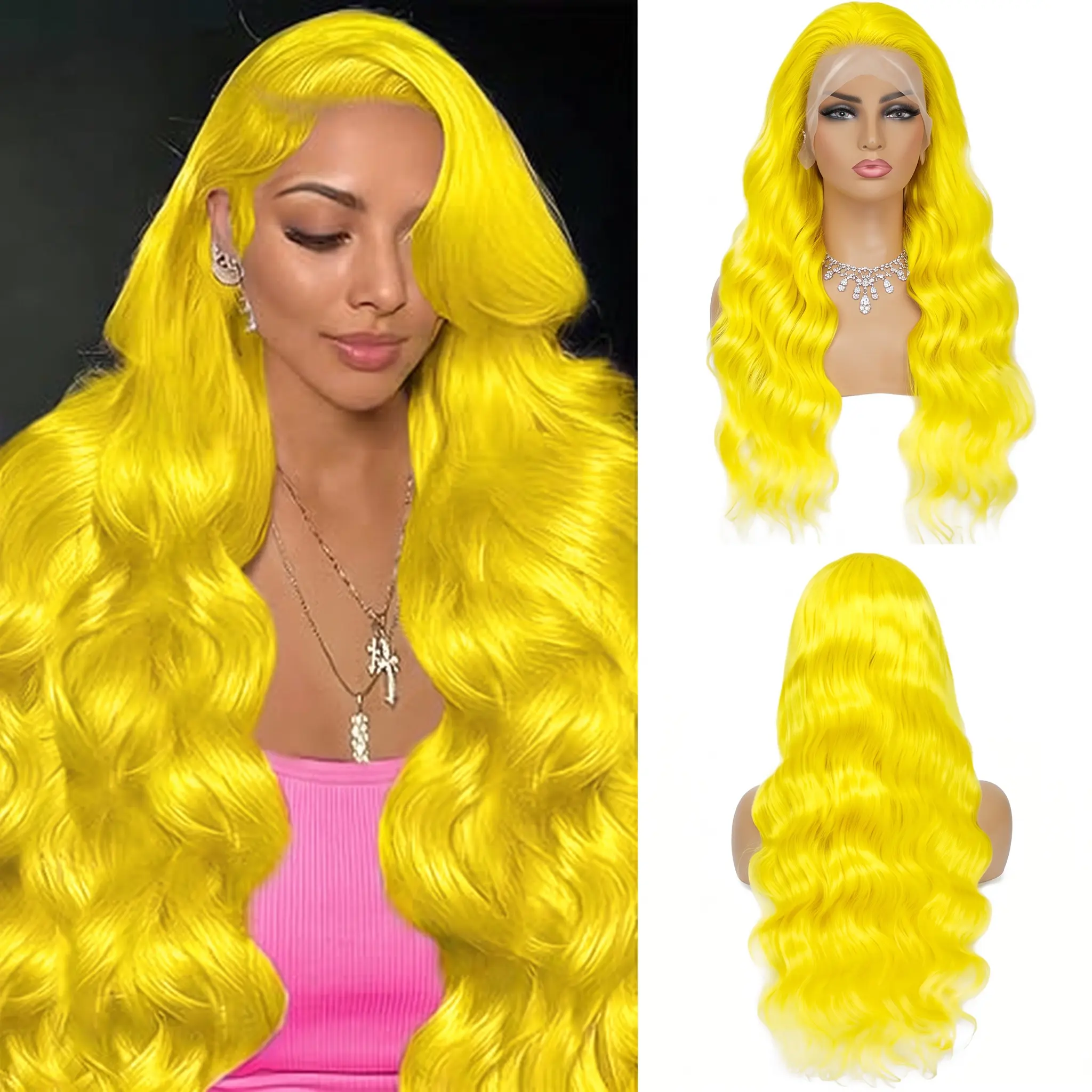 Gorgeous Yellow Body Wave Wig With Natural Hairline And Premium Human Hair #YellowWig #HumanHairWig