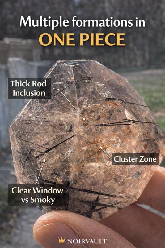 Lela’s GemStoneZ • NOIR VAULT   Lightning Guard Quartz  (Tourmalinated Quartz Protection Core)