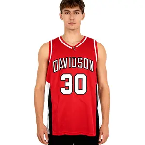 Men's #30 Basketball Jersey SC Davidson University Gear Curry Embroidery Stitch Breathable Sweat Absorbing sports large size daily training suit high quality polyester sports top Fan related clothing red vintage style Outdoor sportswear holiday gift