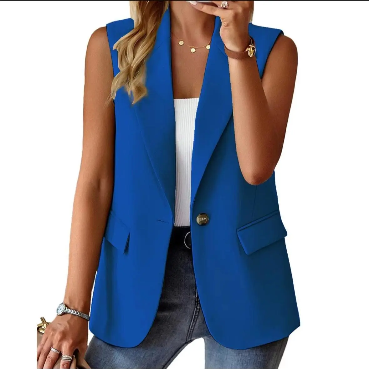 Blue sleeveless