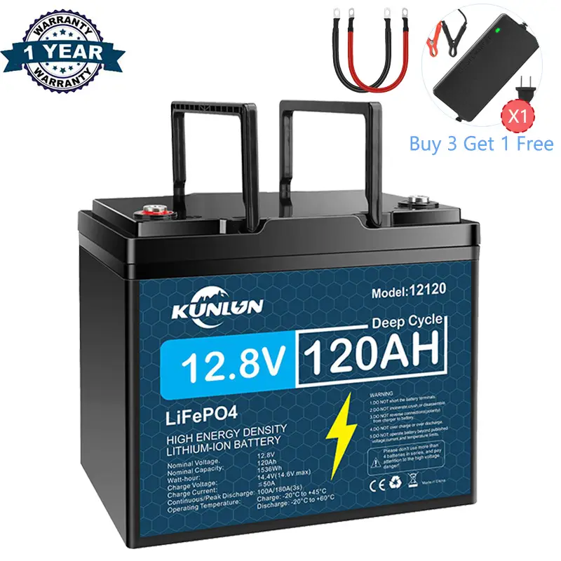 12V 120Ah/100Ah LiFePO4 deep cycle rechargeable lithium battery, over 5000 life cycles, built-in BMS, perfect backup power, off-grid home energy stora