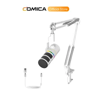 COMICA EJoy D10 Dynamic Mic - USB/XLR Dual, RGB Light, CalMix Denoise, Mute Button | Studio-Quality Cardioid with Desktop Stand for Gaming, Streaming & More (PC/PS5/Xbox/Mac Compatible)
