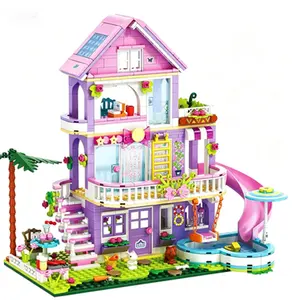 Girls Building Blocks Set,Holiday Cottage Bricks Kit,689pcs Garden Villa House Building Block for Kids 6-12 and 8-14, Building Toy Xmas Birthday Gift for Girls Kids 6 7 8 9 10 11 12 13 14