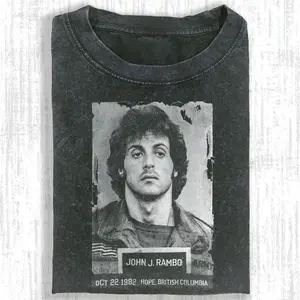 RAMBO FIRST BLOOD Printed Design Unisex Oversized Crew neck T-Shirt & Sweatshirt,High-Quality Print,Casual Comfort Breathable Long Sleeve for Streetwear Fashion Men and Women's Top Daily Wear 091603 K