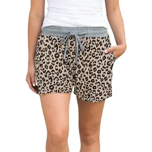 Khaki Leopard Print Shorts