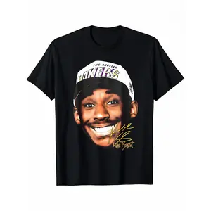 Kobe Bryant Memorial Graphic T-Shirt Men's Crew Neck Short Sleeve 100% Cotton Casual Loose Fit Printed Basketball Jersey Top