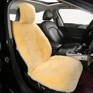 Sheepskin Universal  seat Covers for seat Cushion Auto Accessories, (Pale Beige, Universal Fit)