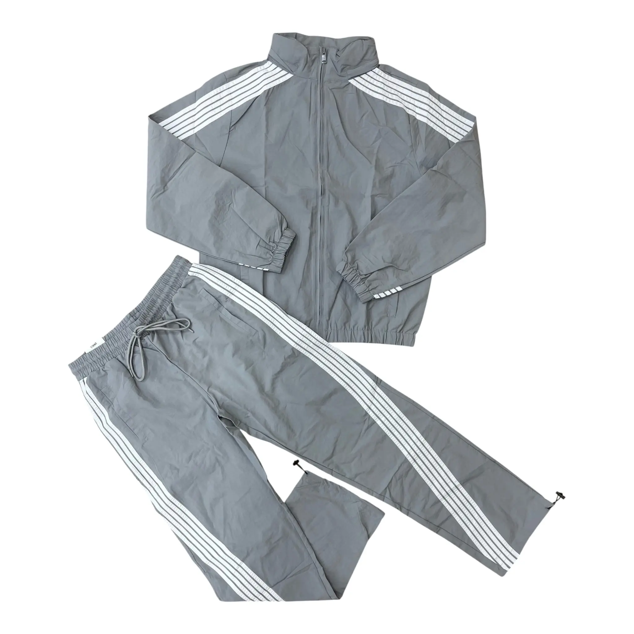 WH-A00-14505 - Striped Nylon Windbreaker Jacket & Pants Set