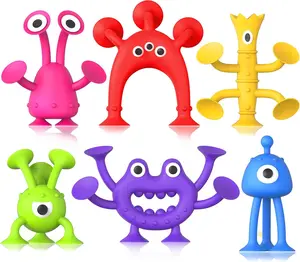 Baby Bath Toys Suction Toy: No Hole Bath Toy for Baby Toddlers - Kids Mini Sensory Fidget Suction Cup Toys for Boys Girls - Window Building Toy Road Trip Travel Essentials for Kids Gifts (Ages 3+)