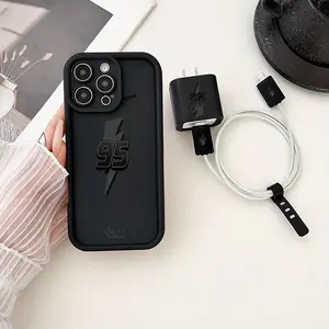 Cartoon Phone Case Set with Charger Cover, Cable Protector & Storage Rope, Anti-Drop Tpu Shell for iPhone Models, Perfect Gift