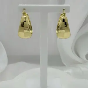 2441 Aretes ovalado Gold Plated 14k High Quality Resistant waterproof