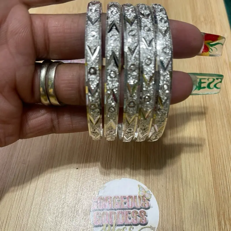 Empress Silver  Bangles Bracelet Set -  - 4 Pieces MIXED OR SAME PATTERNS BRACELET