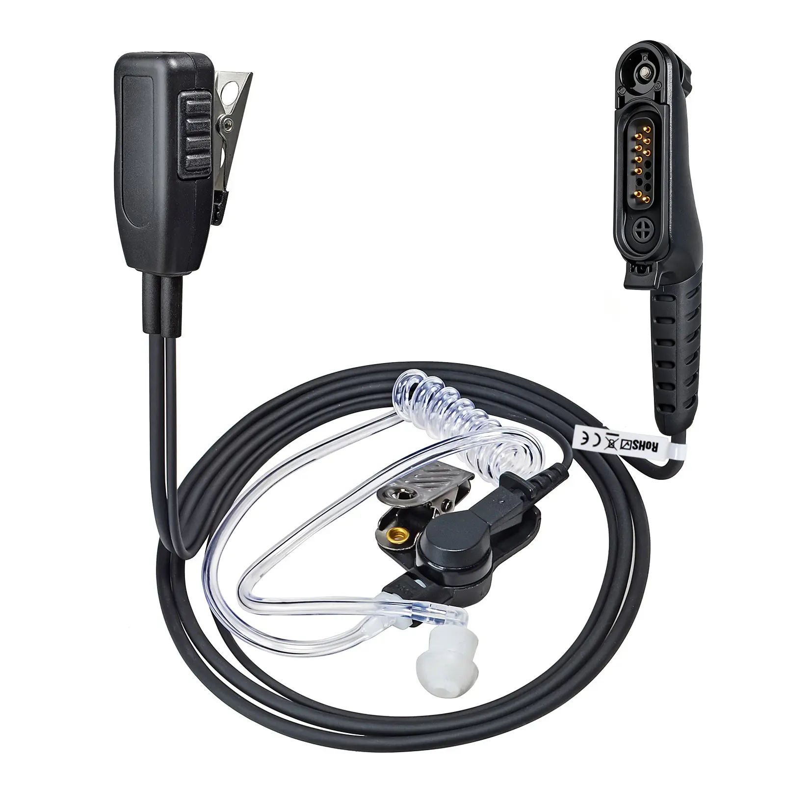 YNIBST Walkie Talkie Acoustic  Air Tube Earpiece w Mic/PTT Compatible with Motorola MOTOTRBO R7,ION and MXP600 Two-Way Radio for Police Security and Law Enforcement Use Audio