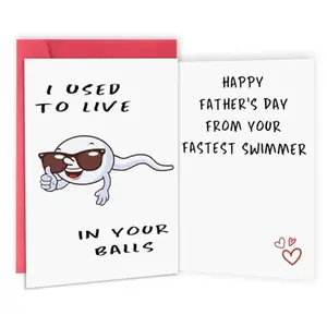 First Fathers Day Card for New Dad, Two-sided 1st Fathers Day Gift from Baby Girl Boy, I Used to Live in Your