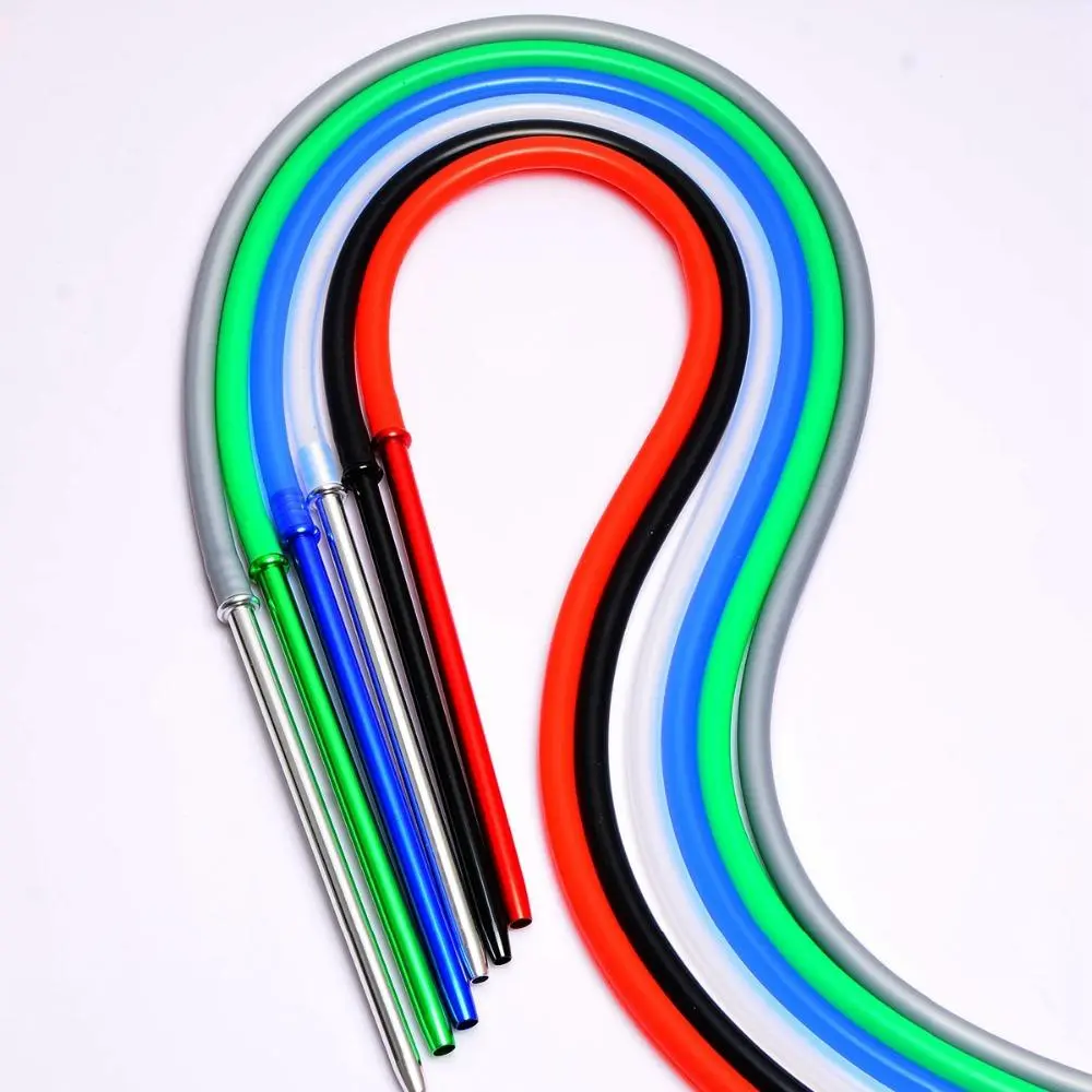 Shisha Hose With 250mm Aluminum Stem Silicone Hose Shisha  Hose Total 1.7M Long Food Grade Silicone