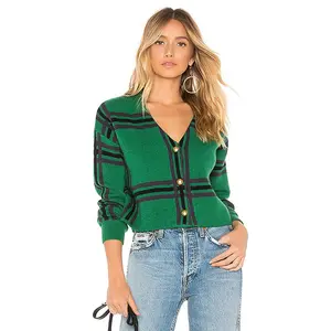 Tularosa Bellair Cardi in Green Plaid