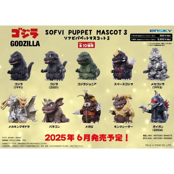 Godzilla Soft Vinyl Puppet Mascot 3 Blind Box [1 of 10]