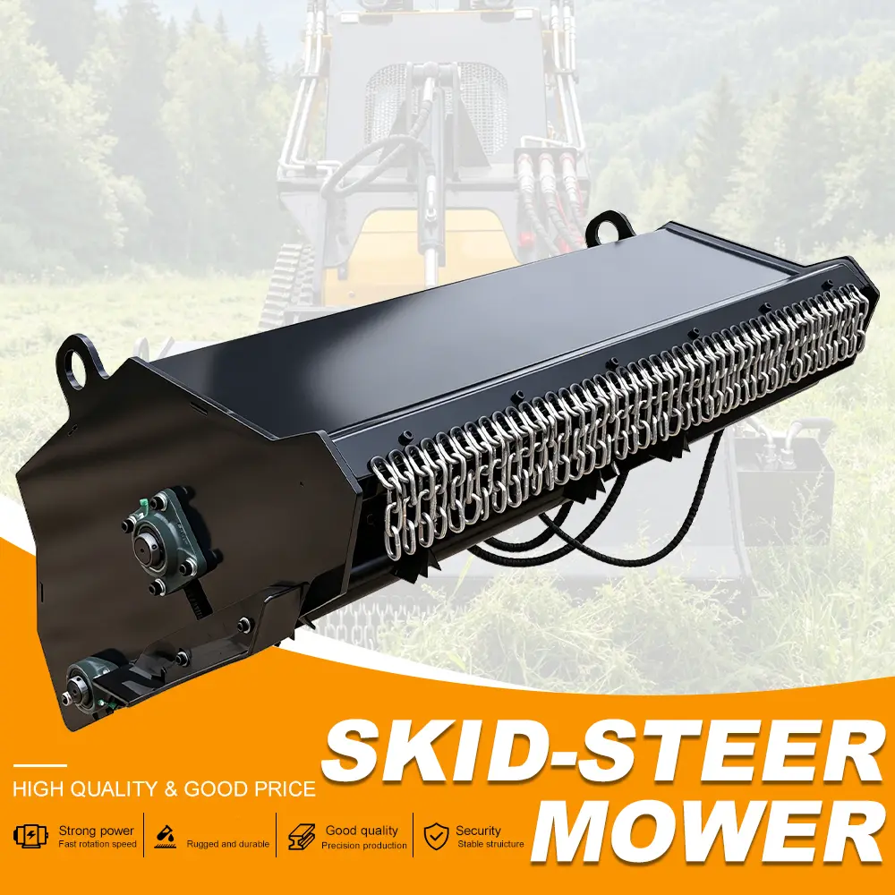 Heavy Duty Skid Steer Flail Mower Attachment - Hydraulic Grass Cutter for Skid Steer Loaders, Ideal for Brush Clearing, Yard Overgrown Weed Removal, Farm Upkeep