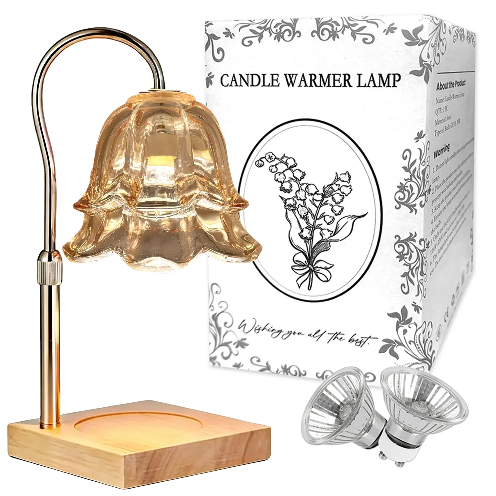 Multi Color Remote Control Candle Warmer Adjustable Lift Lamp Head Timer Temp Control Smokeless Flameless Living Table Scent Candle Heater