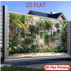 1pc 2D Flat Party Banner, Wedding Party Backdrop - Vibrant Tropical Wall Garden Backdrop with Lush Plants & Stone Texture, Durable Polyester Fabric for Indoor/Outdoor Decor, Photo Studio, Event Decoration, Tropical Theme, No Electricity Needed