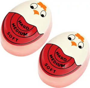 2 Pack Red Egg Timer for Hard Boiled Soft Boiled Eggs Color Changing Indicator Tells When Eggs Are Ready for Perfectly Cooked Eggs Every Time