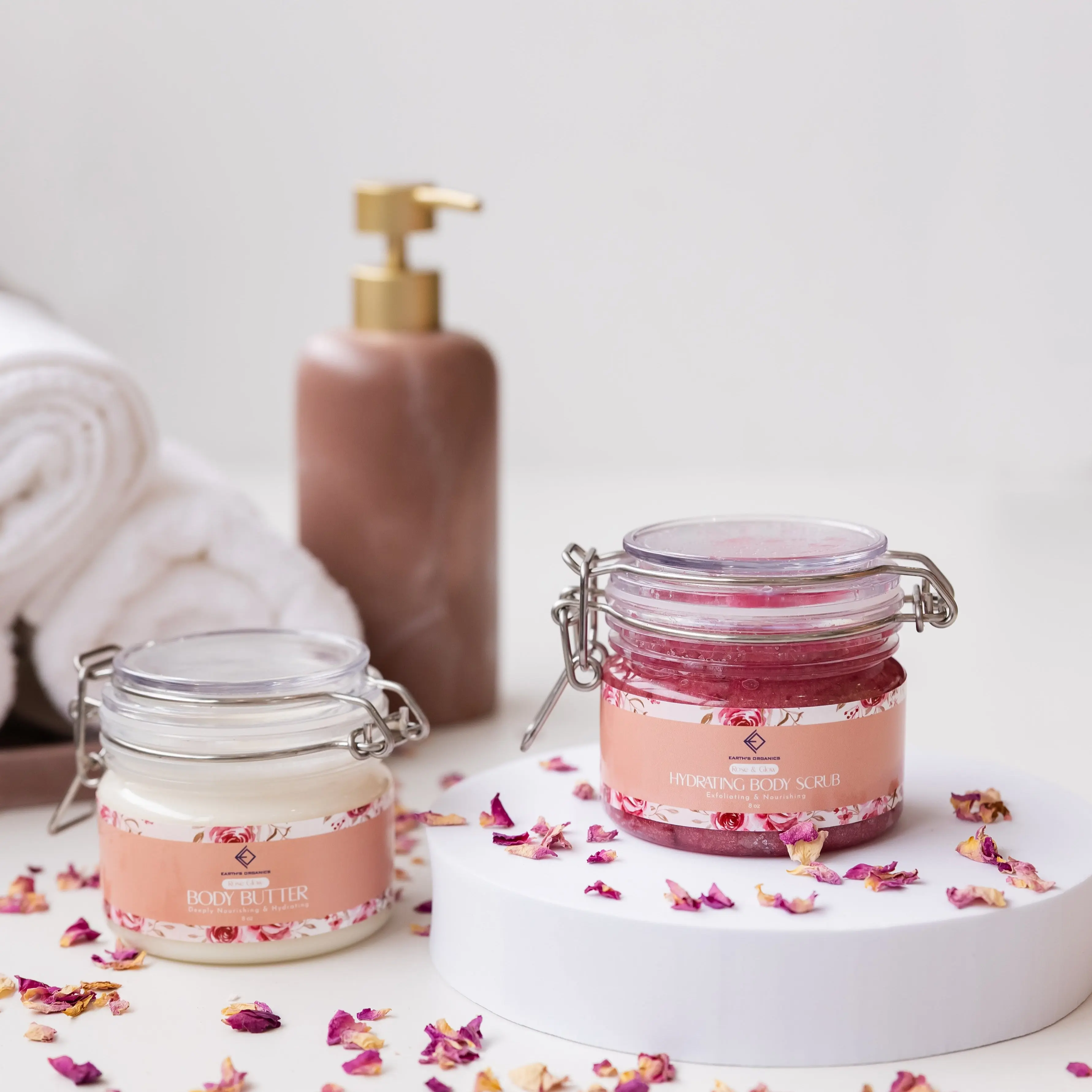 Nourishing Rose Body Scrub and Butter Duo for Dry, Sensitive Skin