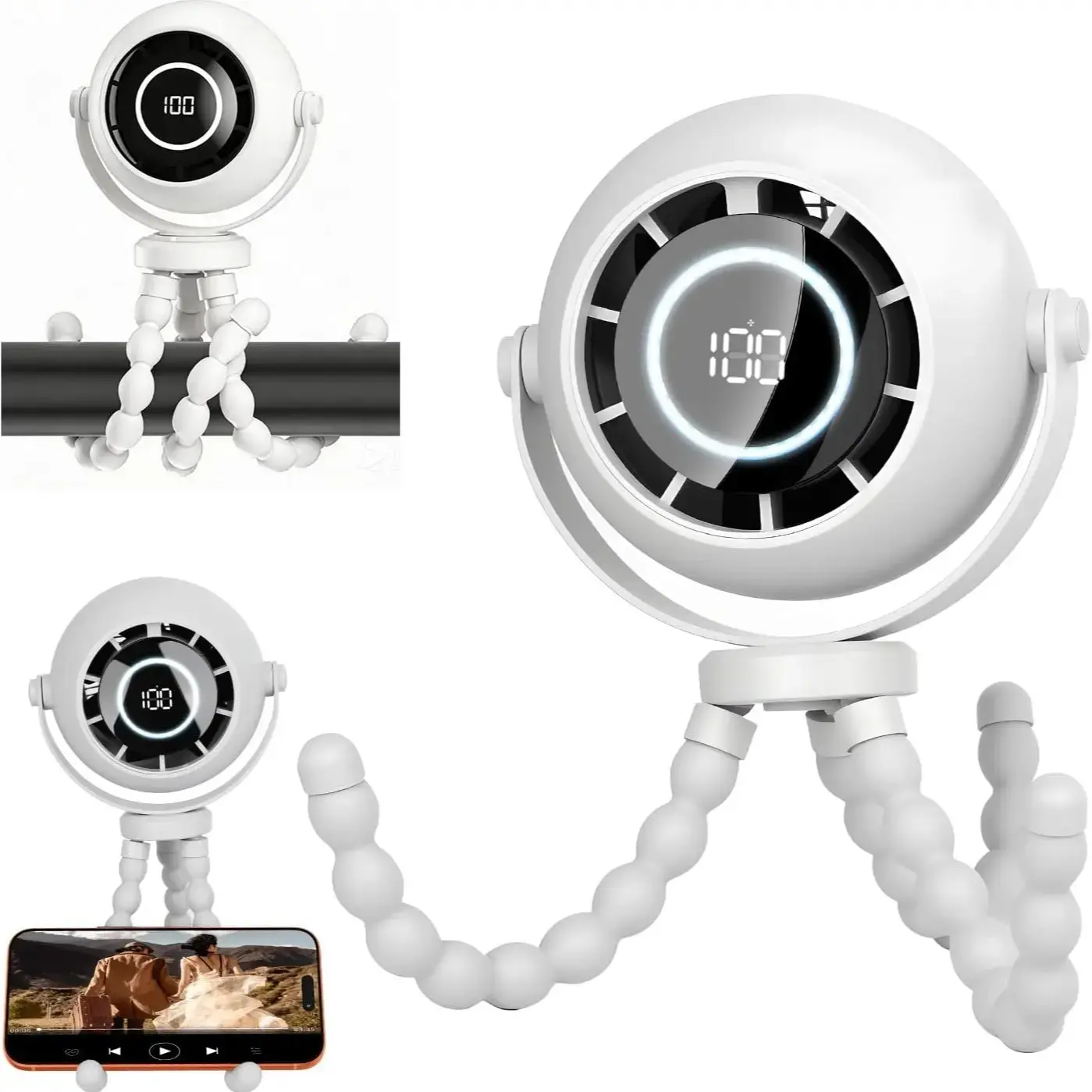 Octopus Fan — White