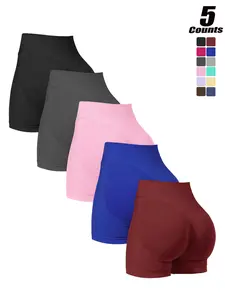 Women's Solid High Waist Gym Shorts, Breathable Comfortable Seamless Skinny Shorts, High Stretch Yoga Shorts, Ladies Sportswear for Indoor Outdoor Wear