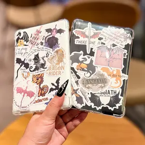 Vintage Dragon Pattern Sticker & Bookmark Set, 1 Set Book Sticker with Night Glow Effect Bookmark, Office Stationery & Supplies