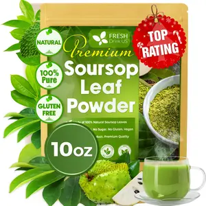 FRESHDRINKUS, Premium 10oz Soursop Leaf Powder, 100% Natural and Pure from Soursop Graviola Leaves, Soursop Leaf Tea, Hoja Guanabana, No Additives, No Gluten, No Sugar, Vegan