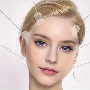 18-Piece Invisible Facial Lifting Strips, Face Lifting Tool, Includes 4 Adjustable Elastic Bands, Instantly Shape Neck Cheeks Chin, Reusable No Scent Skin Tightening