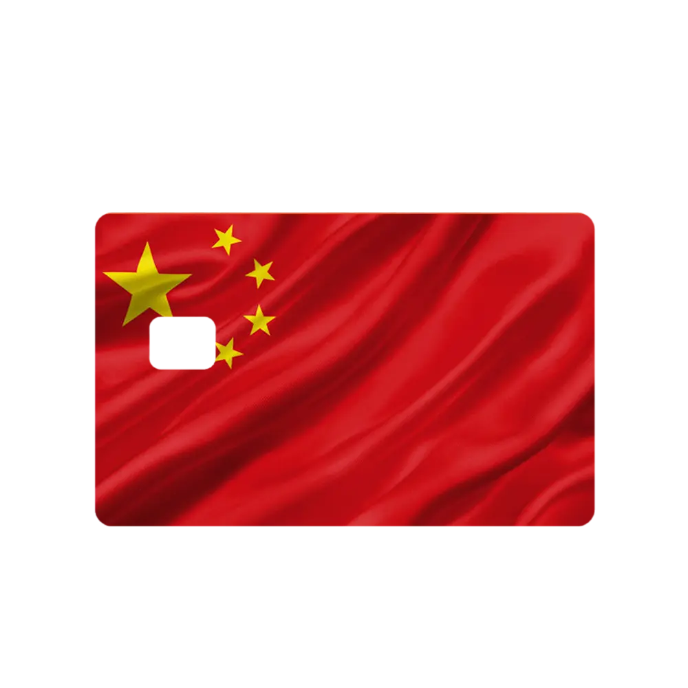 Custom Adhesive Stickers China Flag Credit Card Sticker - High Quality, Waterproof, Stain Resistant