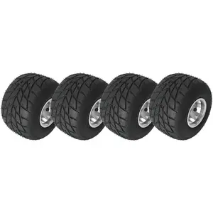 High Performace Go Kart Tire and Rim, 11x7.10-5 Rear Wheel and Tire Fit Bolt Pattern 48mm w/ 3 Holes for Kart Drift Trike Buggy Racing Cart, Non-Slip Tread, Aluminum Alloy Rim