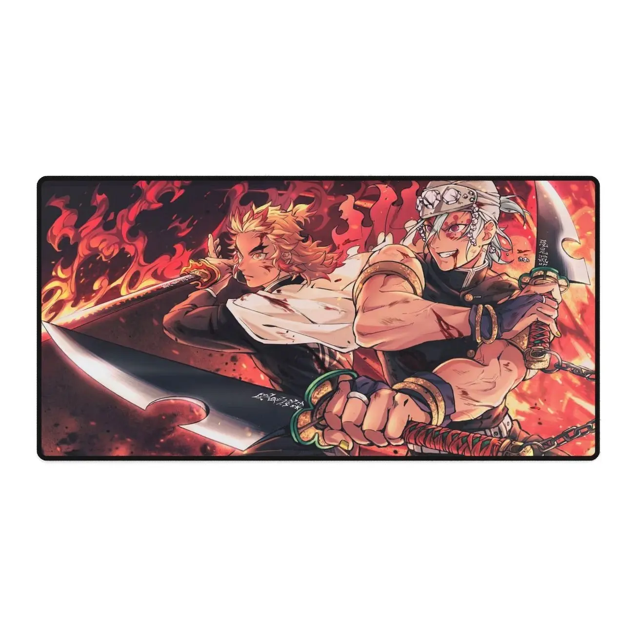 Demon Slayer Mouse pad, Anime, Mousepad, Desk Mats, Computer, Accessory, Desk, Gaming, Kyojuro Rengoku, Tengen Uzui