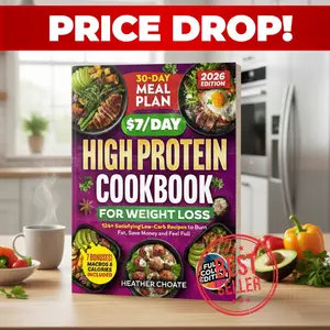 The $7/Day High Protein Cookbook – Budget-Friendly Edition – 124 Easy Low Carb Recipes & 30-Day Meal Plan to Burn Fat, Boost Metabolism & Stay Full – Perfect Healthy Eating Guide for Weight Loss & Busy Lifestyles