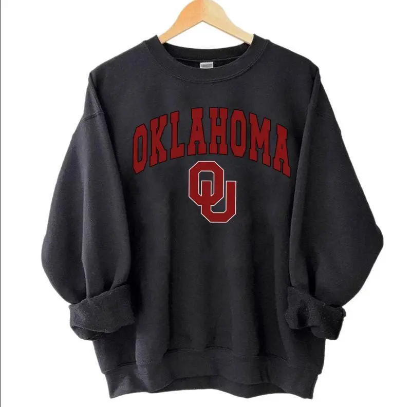 Oklahoma Vintage Sweatshirt, OU College Graphic Crewneck, Unisex Game Day Pullover