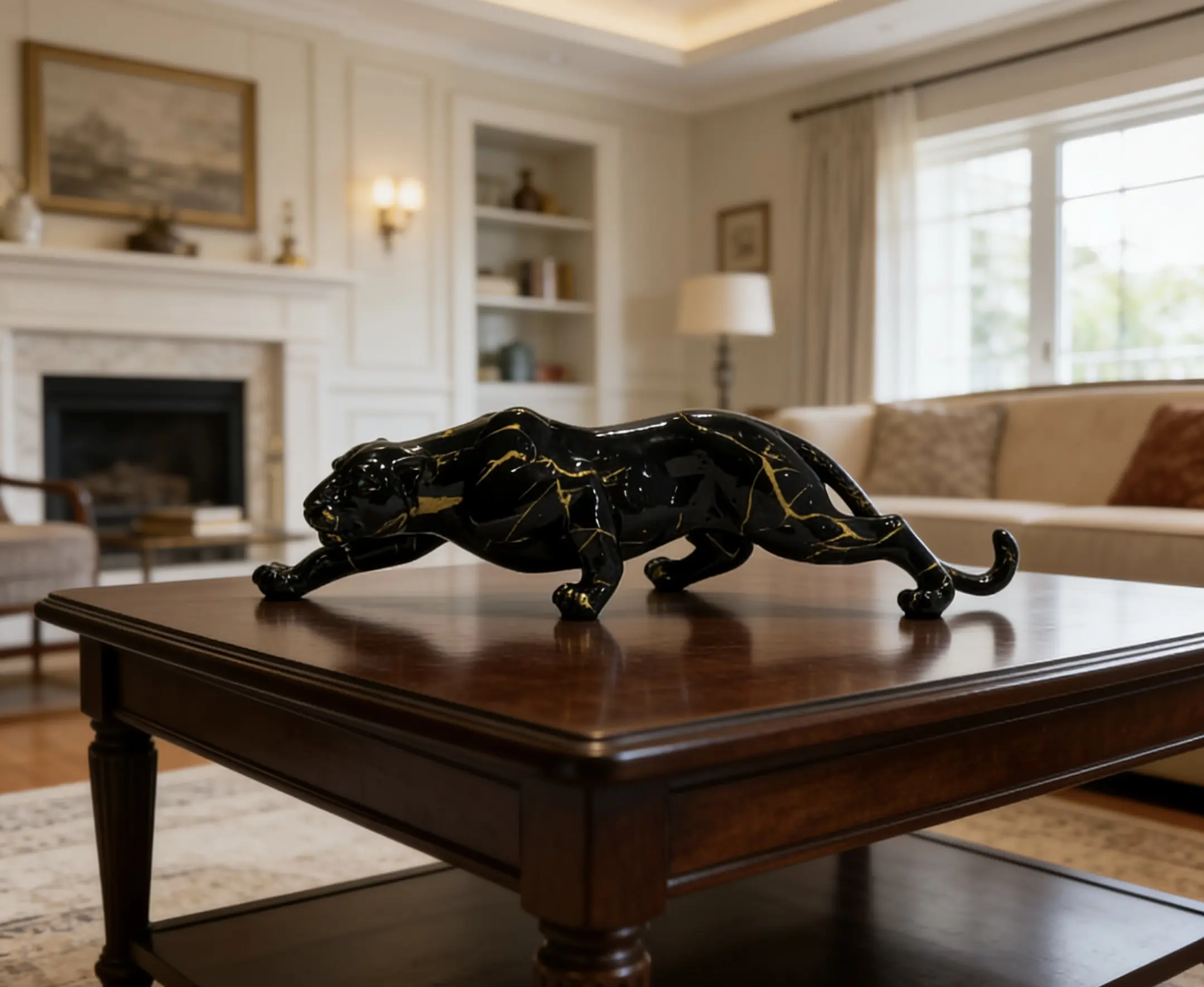 [1pc Resin Black Leopard Alphabet Figurine] - Versatile Handcrafted Home Decor Statue, Indoor Home Decoration for Living Room & Outdoor Use, Ideal for Christmas, Mother's Day Gifting