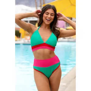 Do Not Disturb Watermelon Halter Neck Bikini Top FINAL SALE