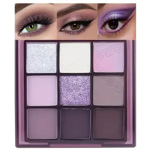 9 Colors Taupe Eyeshadow Palette Set - Mauve Purple Taupe Eye Shadow Palette Makeup for Older Women, Matte & Glitter Shimmer Natural Finish, Perfect for Mature Eyelids and Subtle, Elegant Looks