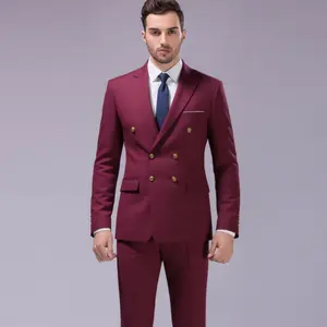 Men's Double-breasted Suit Two-piece Wedding Banquet Slim British For Men